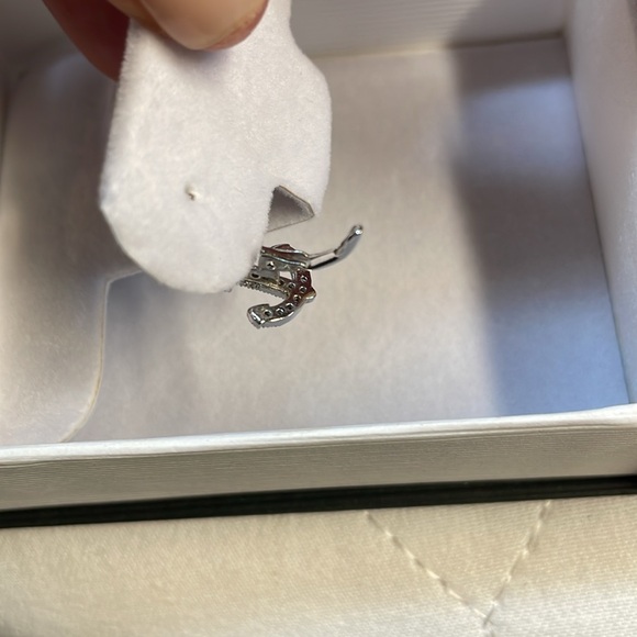 Sterling CZ anchor earrings - Picture 5 of 6